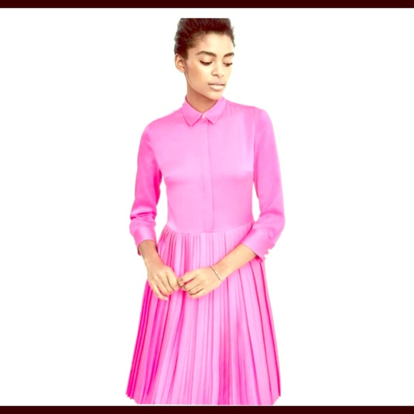 hot pink pleated dress